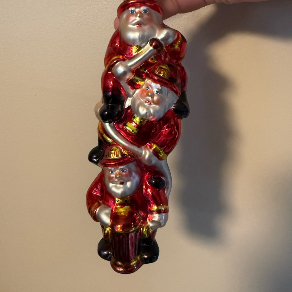 Festive Firefighter Ornament - Red and Gold - Picture 2 of 6